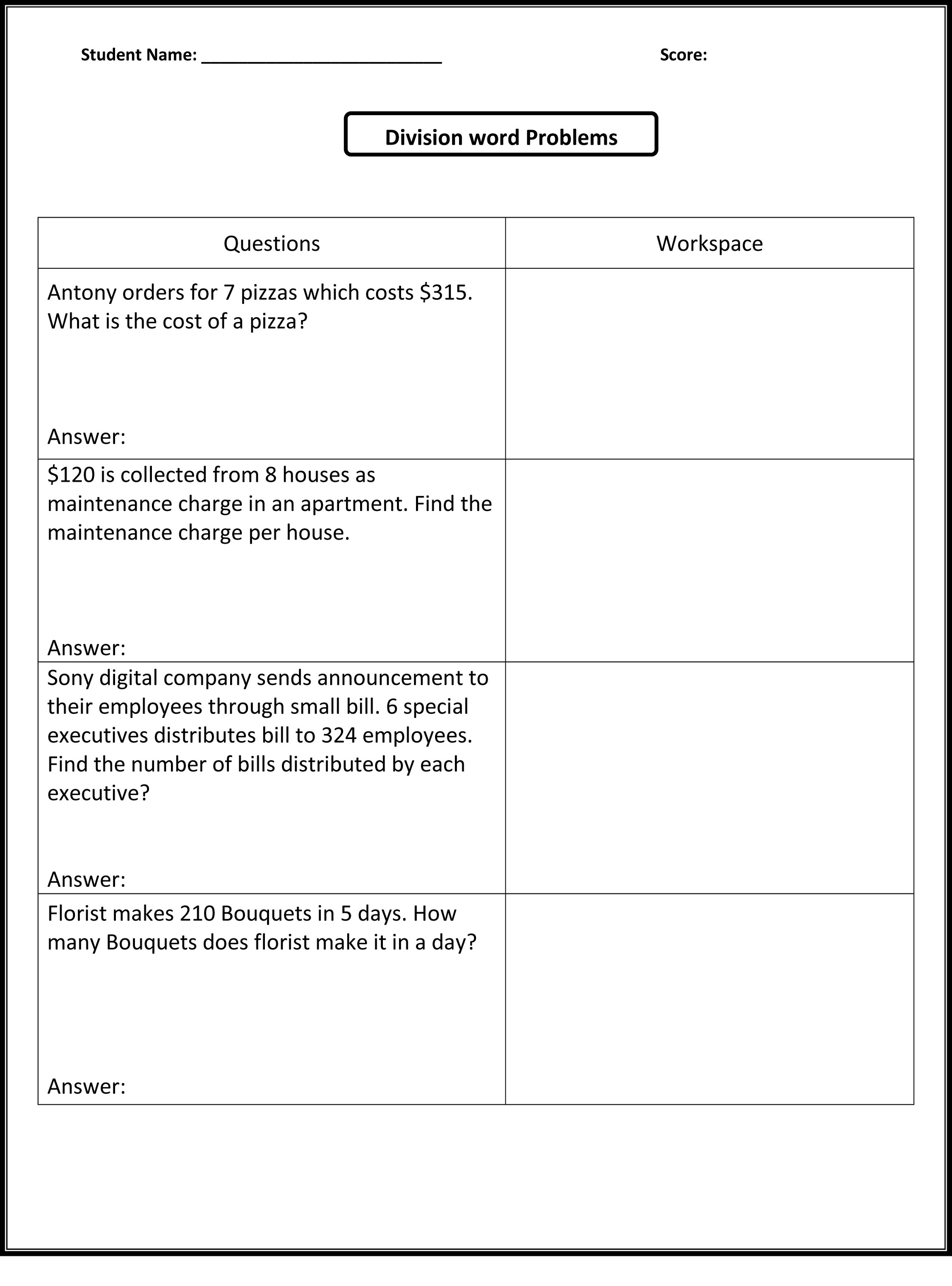 90 Printable Math Word Problems Worksheets 62