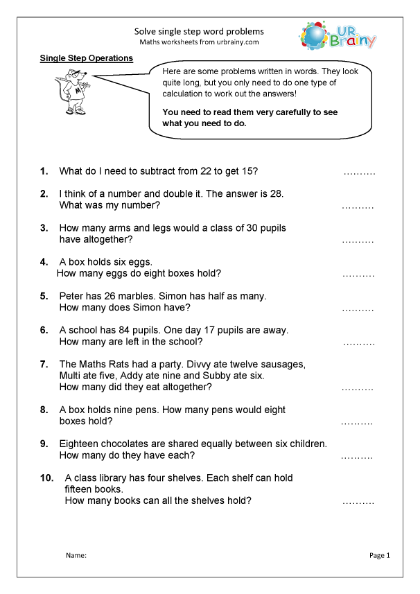 90 Printable Math Word Problems Worksheets 63