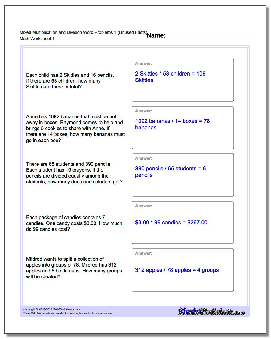 90 Printable Math Word Problems Worksheets 9