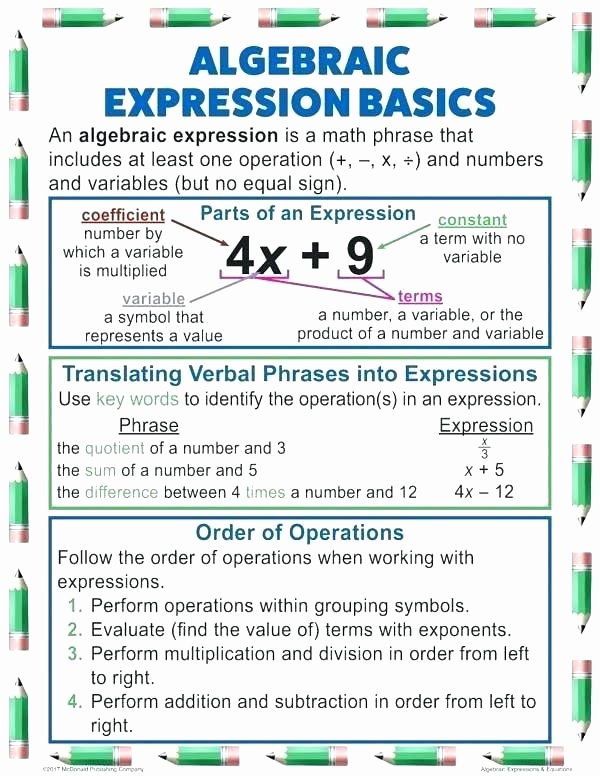 90 Printable Translating Algebraic Expressions Worksheet 18