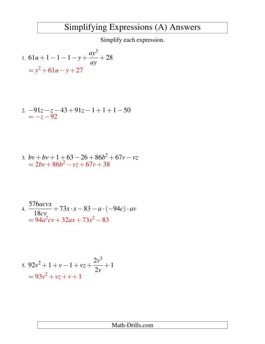 90 Printable Translating Algebraic Expressions Worksheet 21