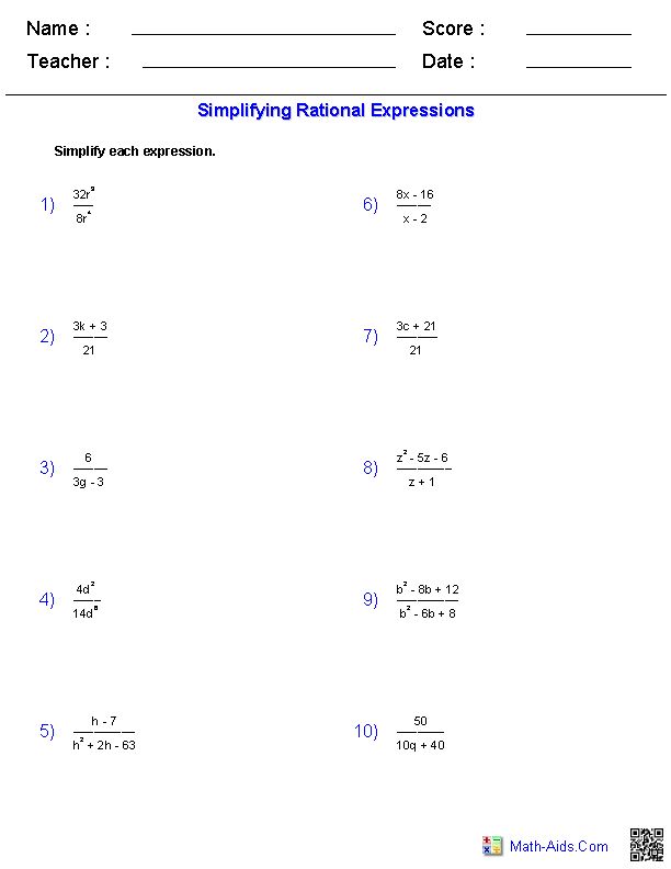 90 Printable Translating Algebraic Expressions Worksheet 68