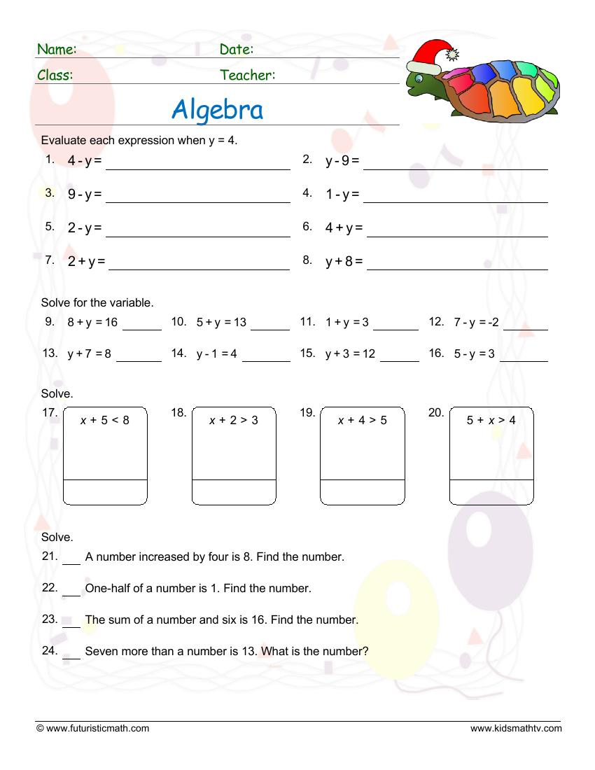 90 Printable Translating Algebraic Expressions Worksheet 82