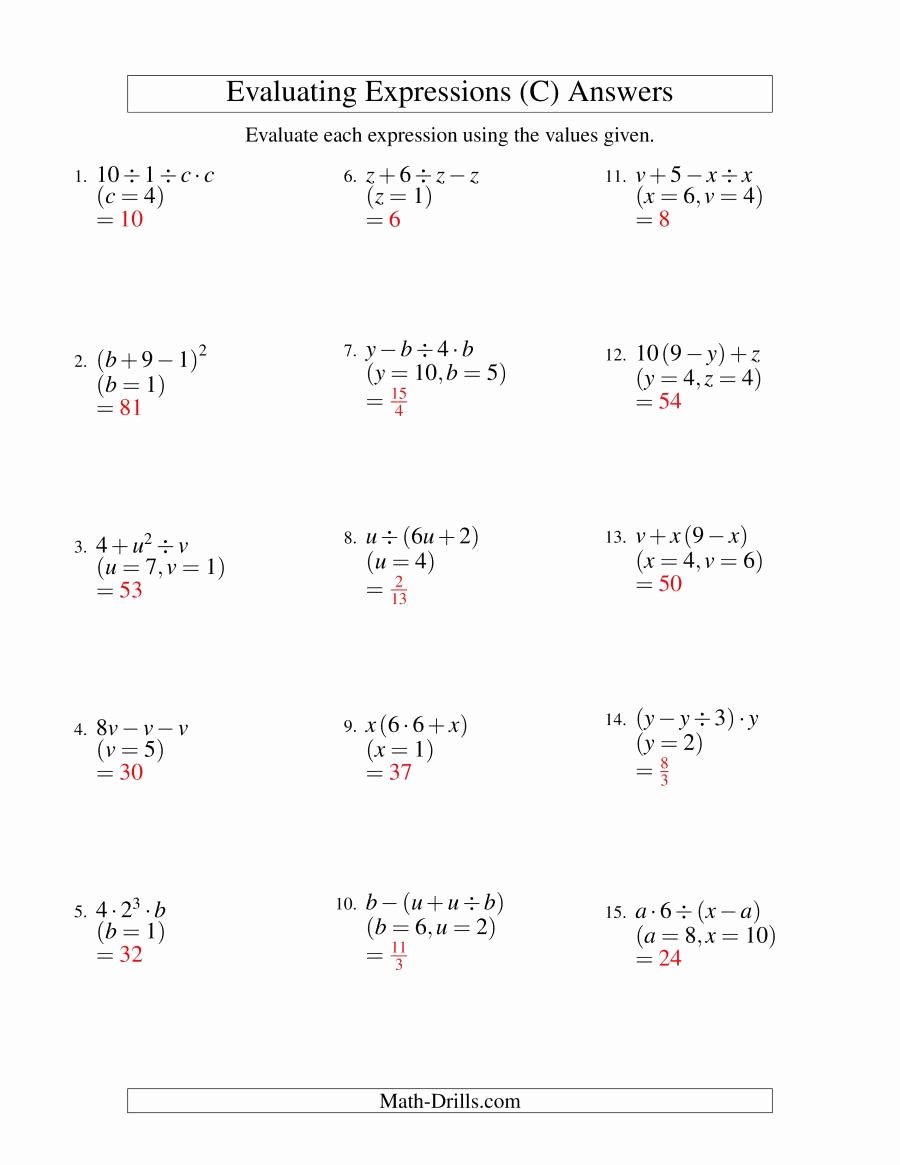 90 Printable Translating Algebraic Expressions Worksheet 84