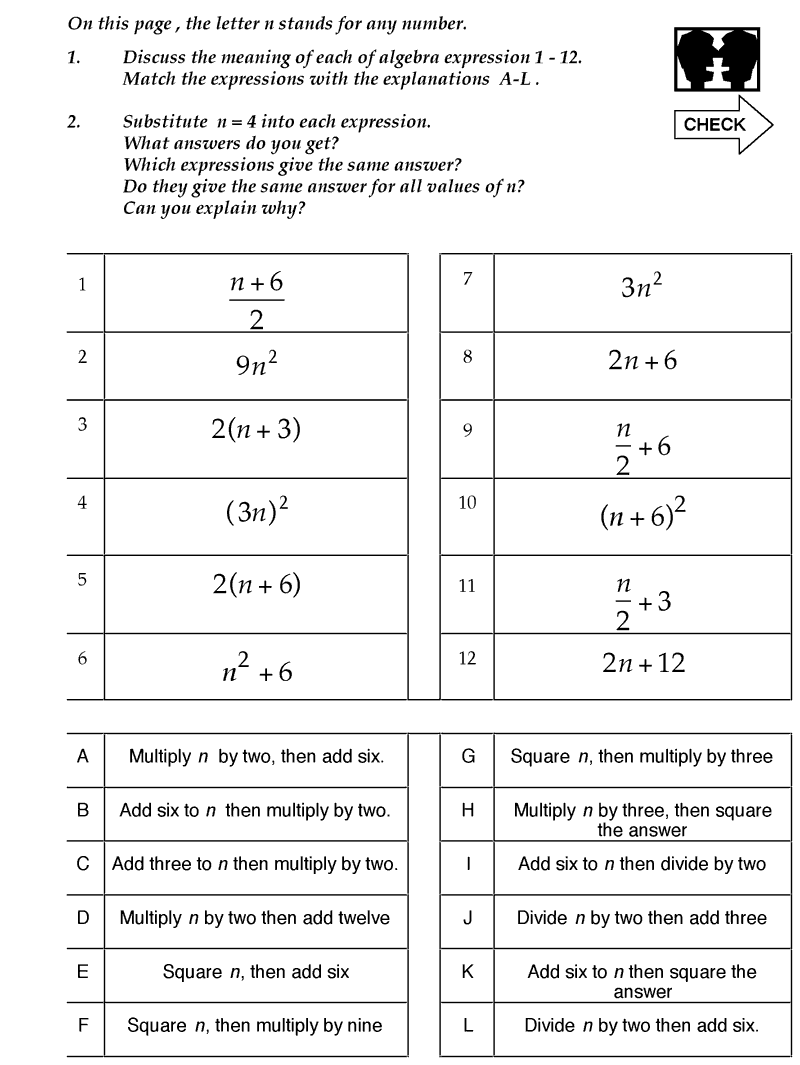 90 Printable Translating Algebraic Expressions Worksheet 86