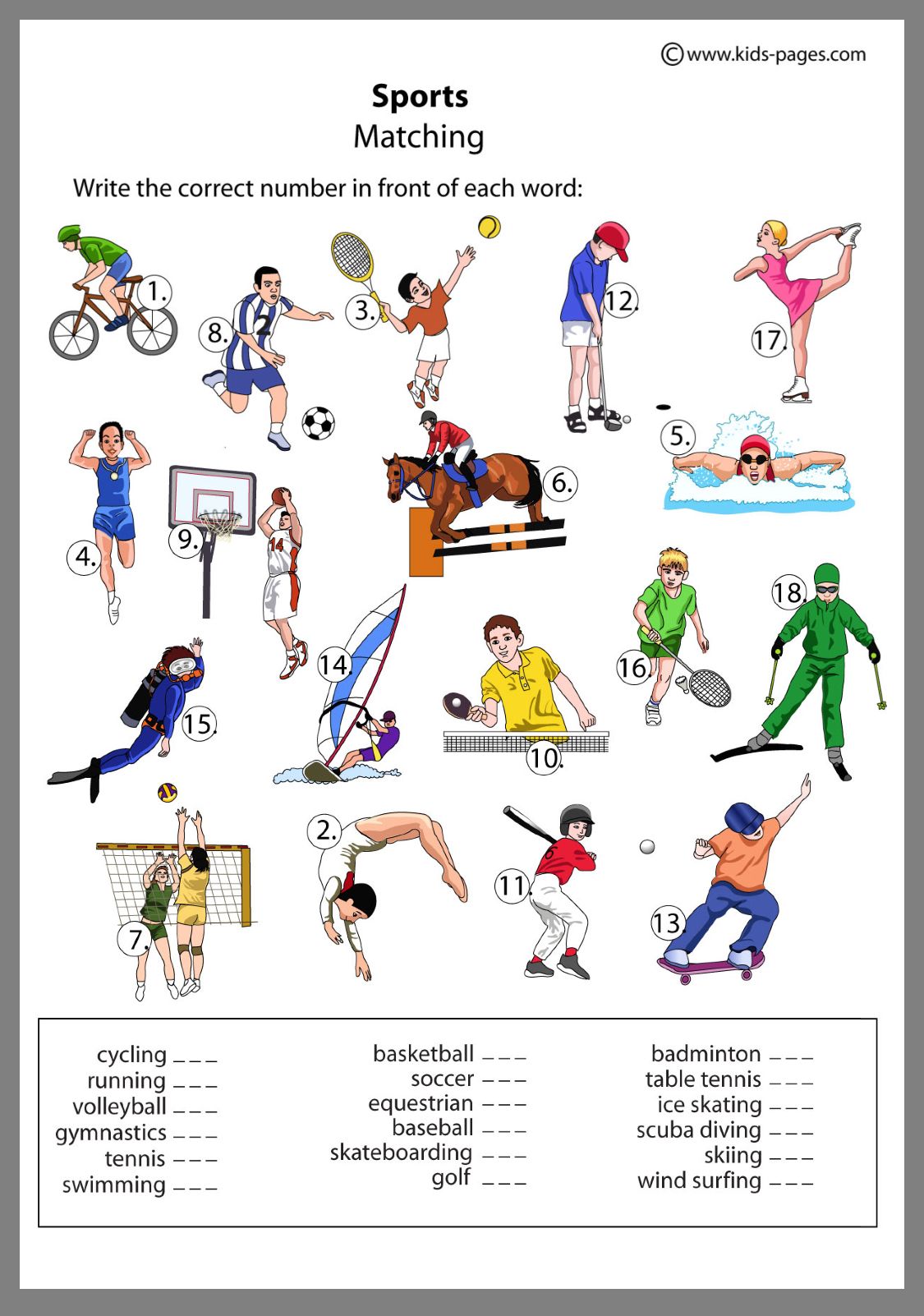 Get 85 Summer Sports Worksheet 52