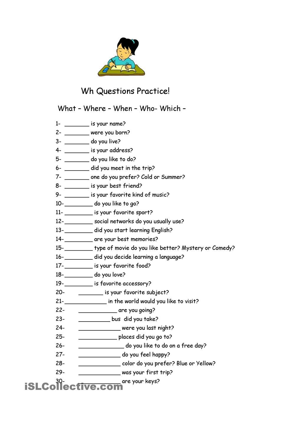 Get 85 Worksheets On Wh Questions Ideas 31