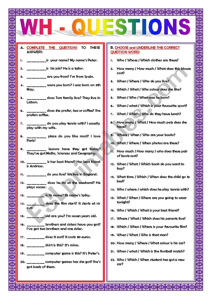 Get 85 Worksheets On Wh Questions Ideas 35