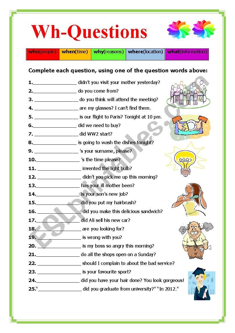 Get 85 Worksheets On Wh Questions Ideas 52