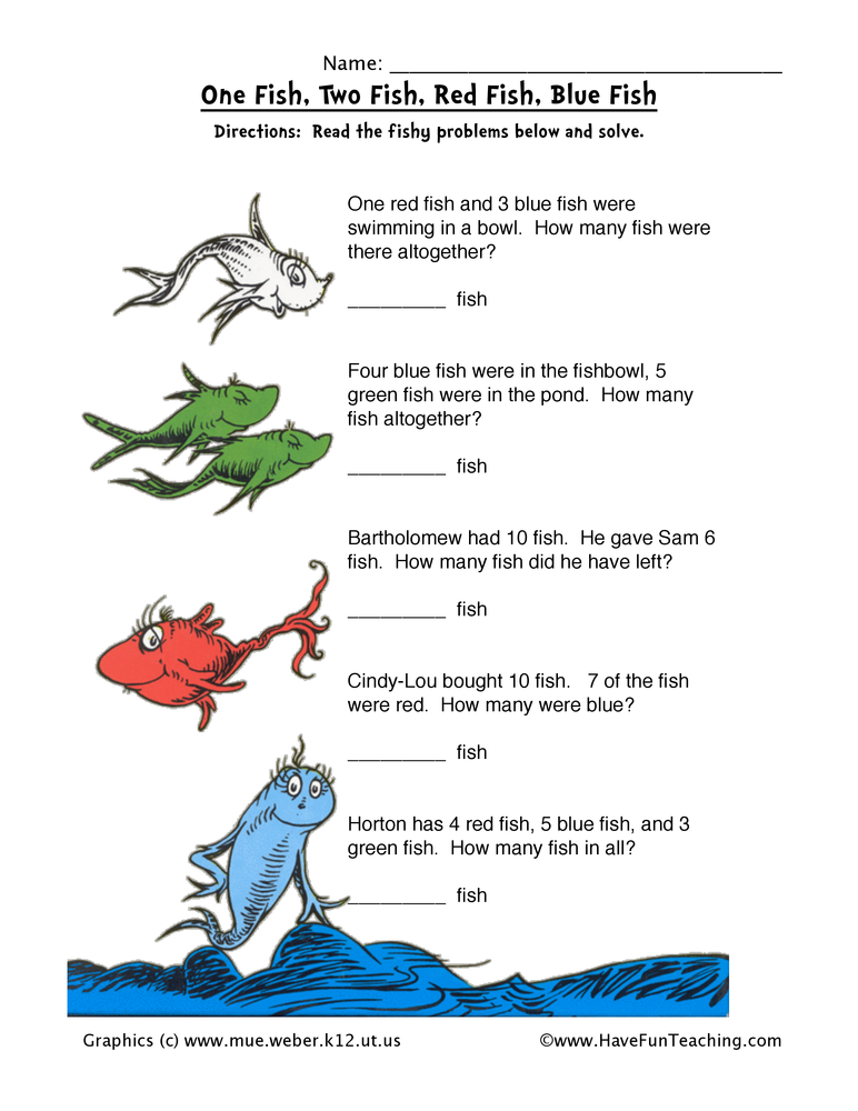 Save 85 Dr Seuss Worksheets Math 25