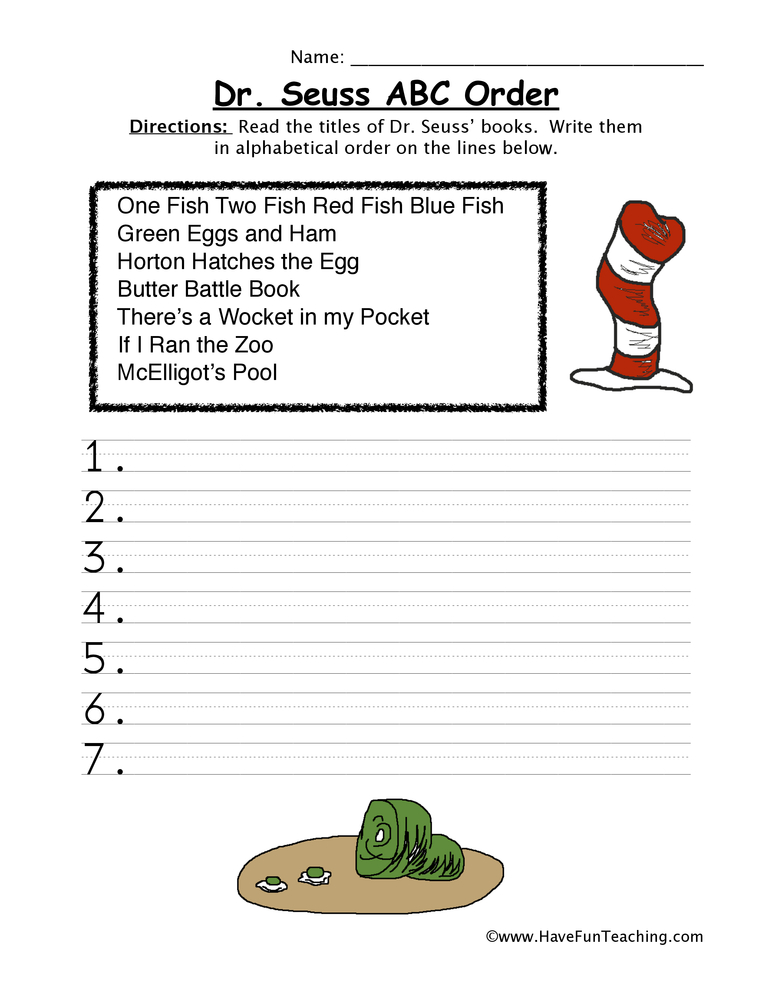 Save 85 Dr Seuss Worksheets Math 47