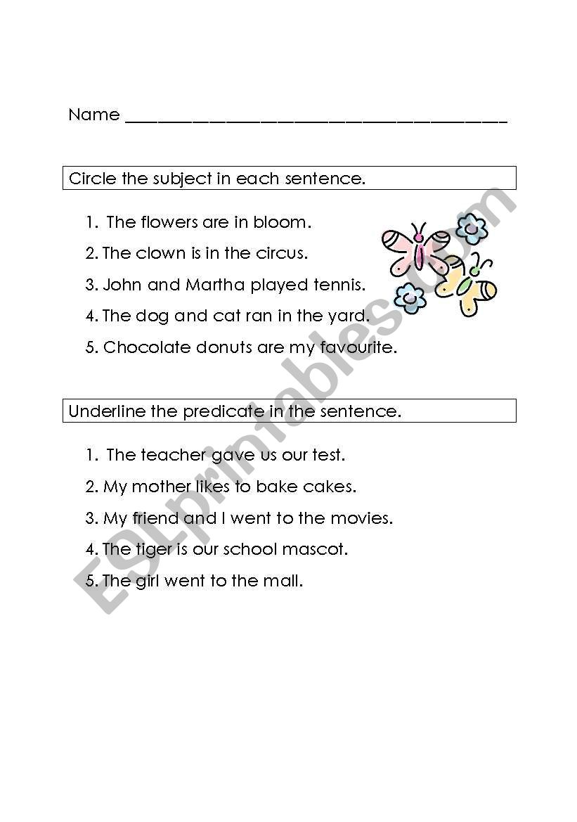 Save 85 Subjects And Predicates Worksheet 15