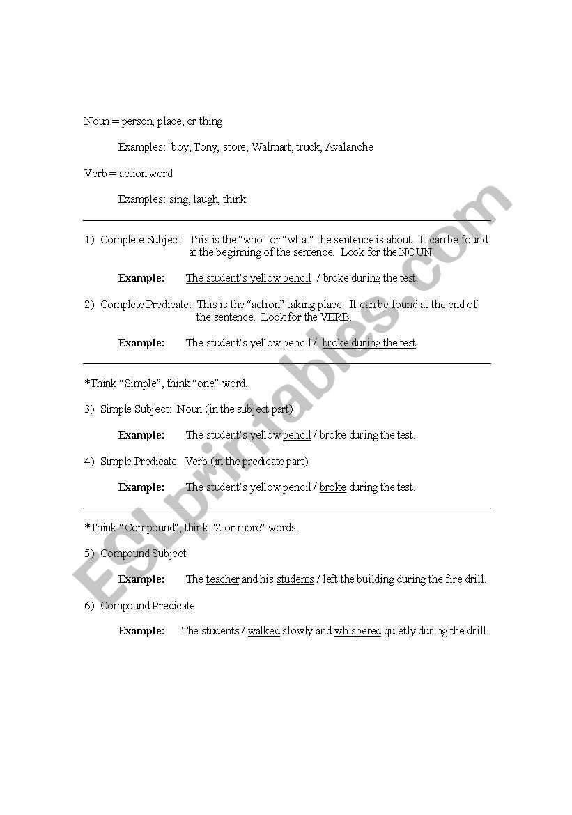 Save 85 Subjects And Predicates Worksheet 18