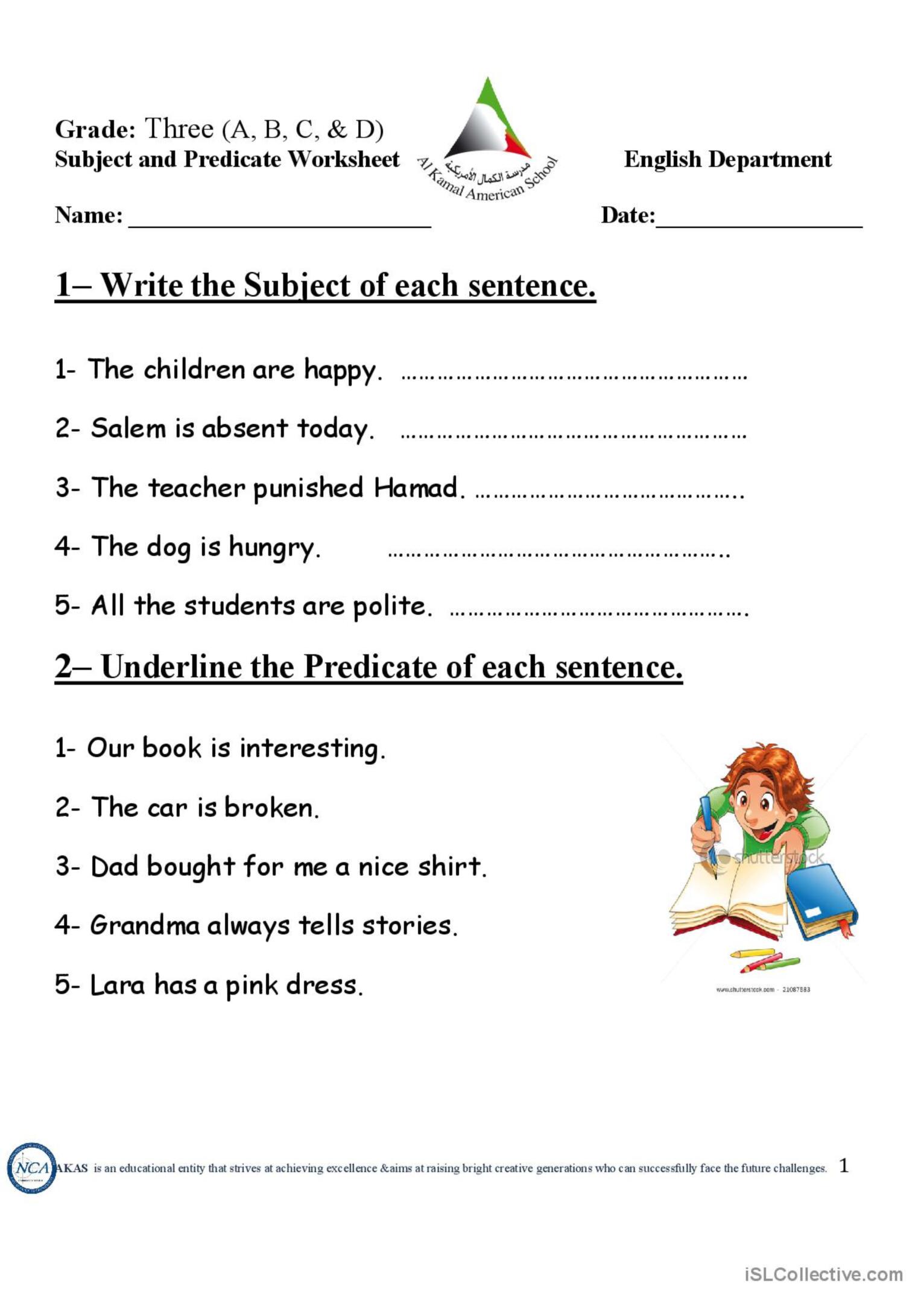 Save 85 Subjects And Predicates Worksheet 23