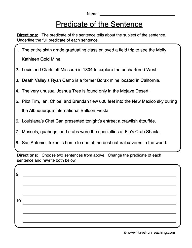 Save 85 Subjects And Predicates Worksheet 37