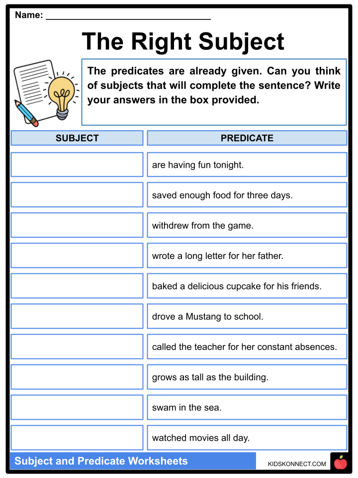 Save 85 Subjects And Predicates Worksheet 42