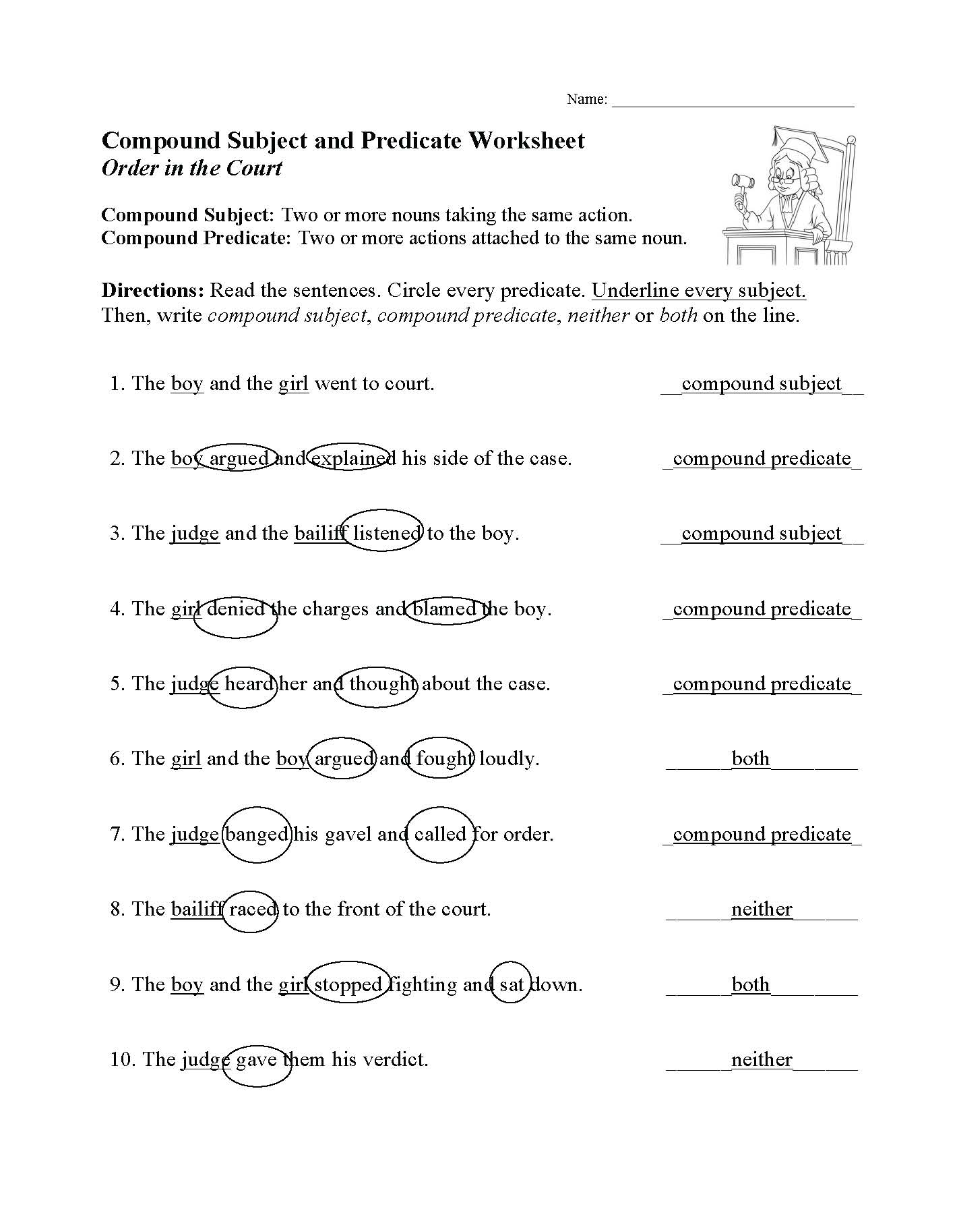 Save 85 Subjects And Predicates Worksheet 46