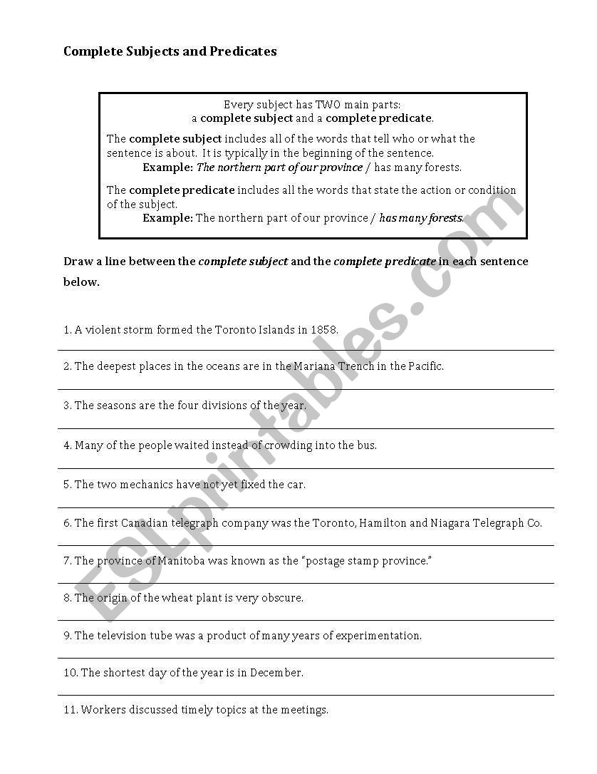 Save 85 Subjects And Predicates Worksheet 55