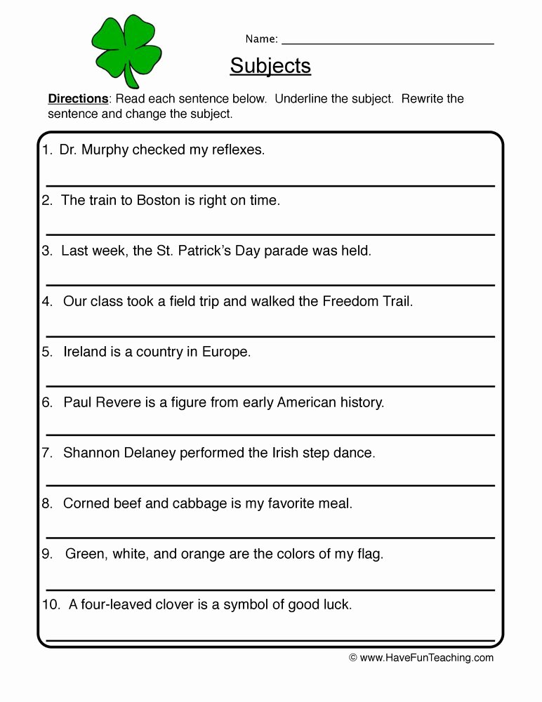 Save 85 Subjects And Predicates Worksheet 57