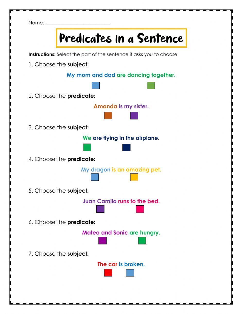 Save 85 Subjects And Predicates Worksheet 73