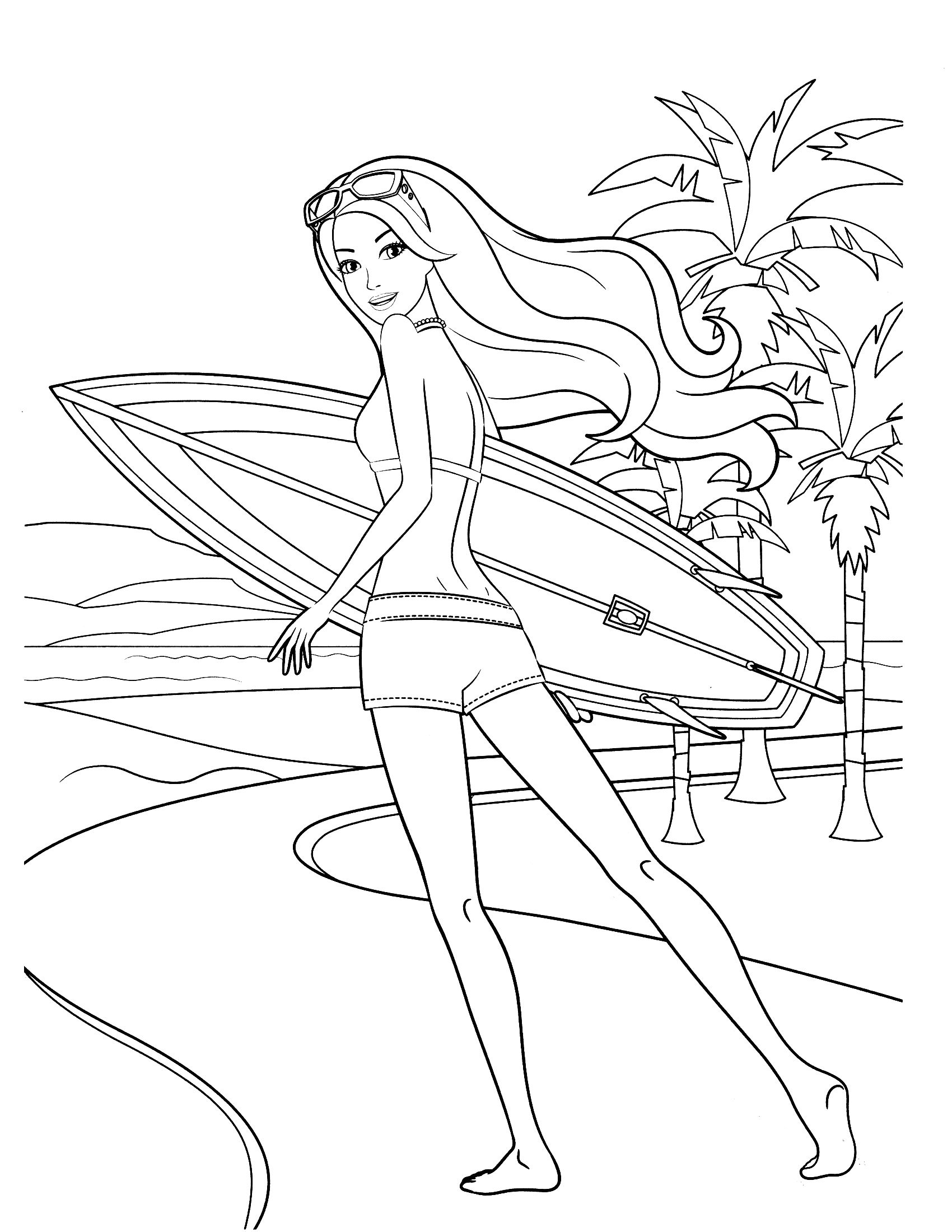 Best 45 Barbie Summer Coloring Pages Ideas 5