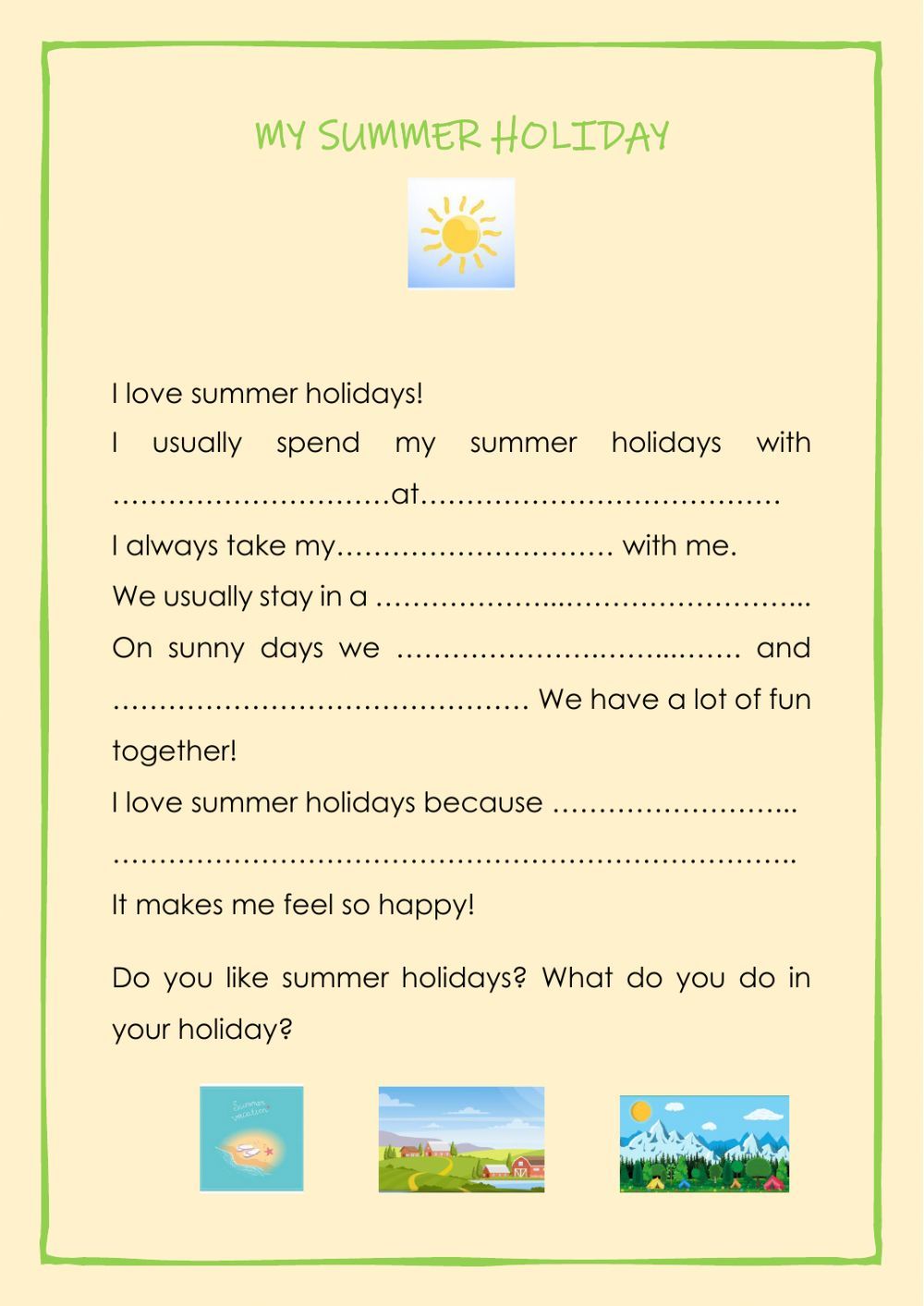 Best 45 Happy Summer Holidays Worksheets Ideas 27