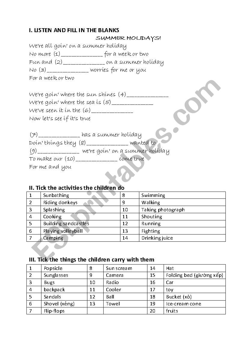 Best 45 Happy Summer Holidays Worksheets Ideas 43