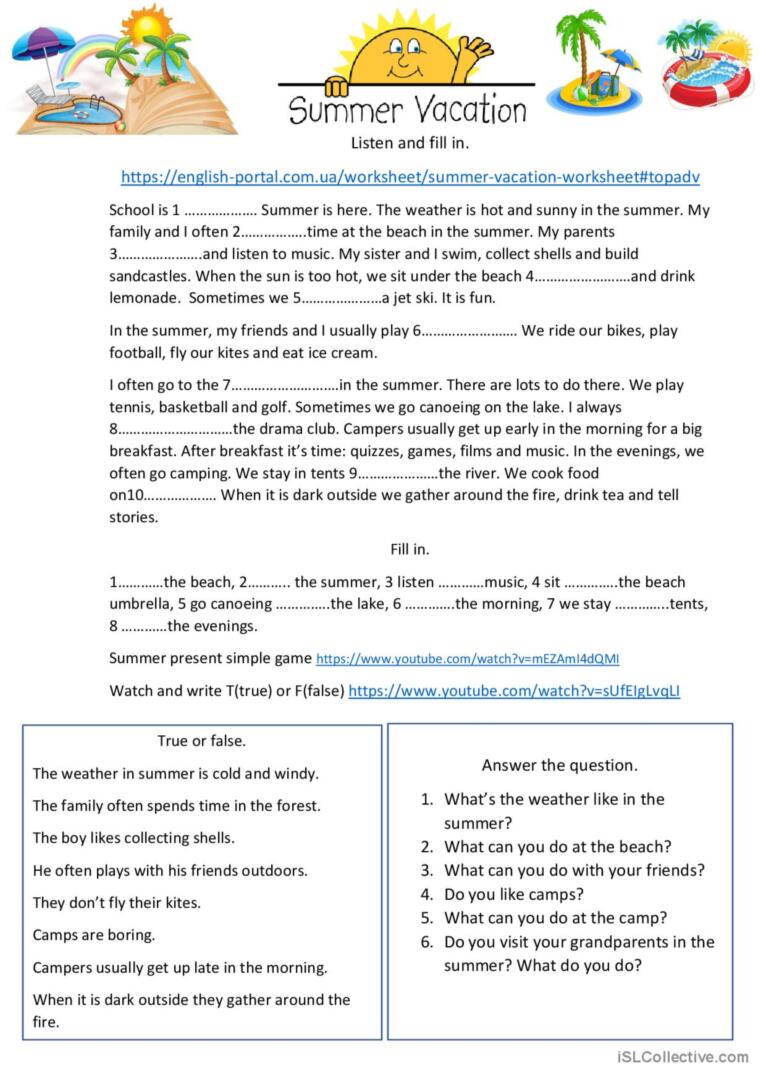 Best 45 Happy Summer Holidays Worksheets Ideas 44