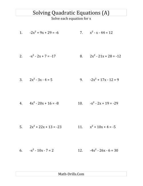 Best 45 Solving Quadratic Equations Ideas 31