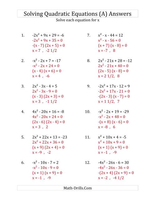 Best 45 Solving Quadratic Equations Ideas 34