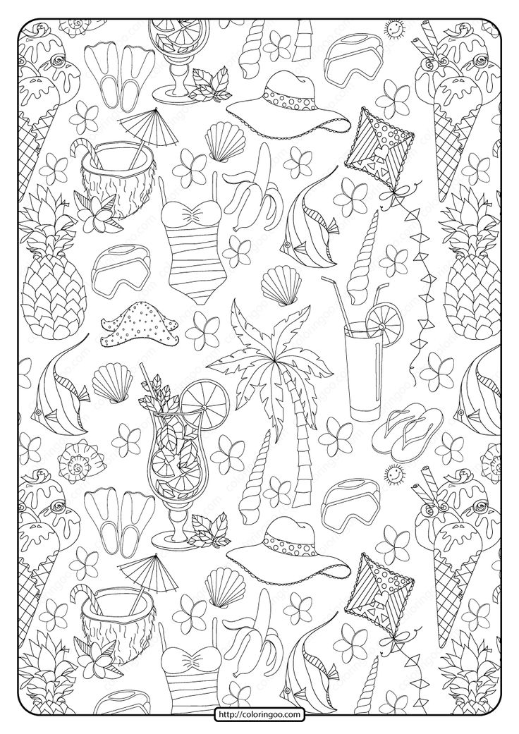 Best 45 Summer Coloring Pages Collage Ideas 1