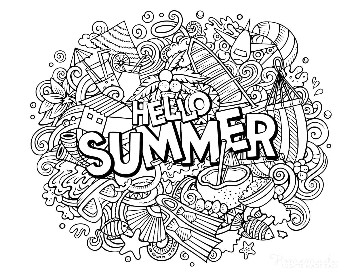 Best 45 Summer Coloring Pages Collage Ideas 2