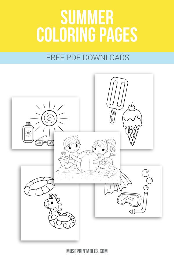 Best 45 Summer Coloring Pages Collage Ideas 21