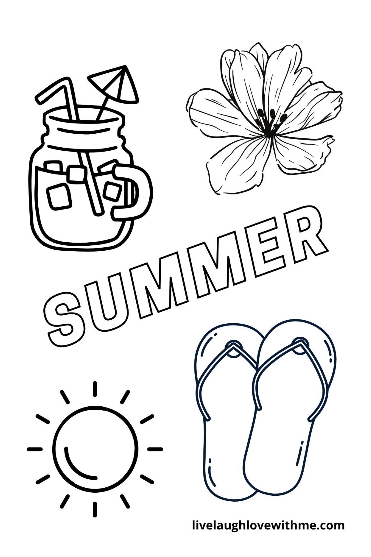 Best 45 Summer Coloring Pages Collage Ideas 26