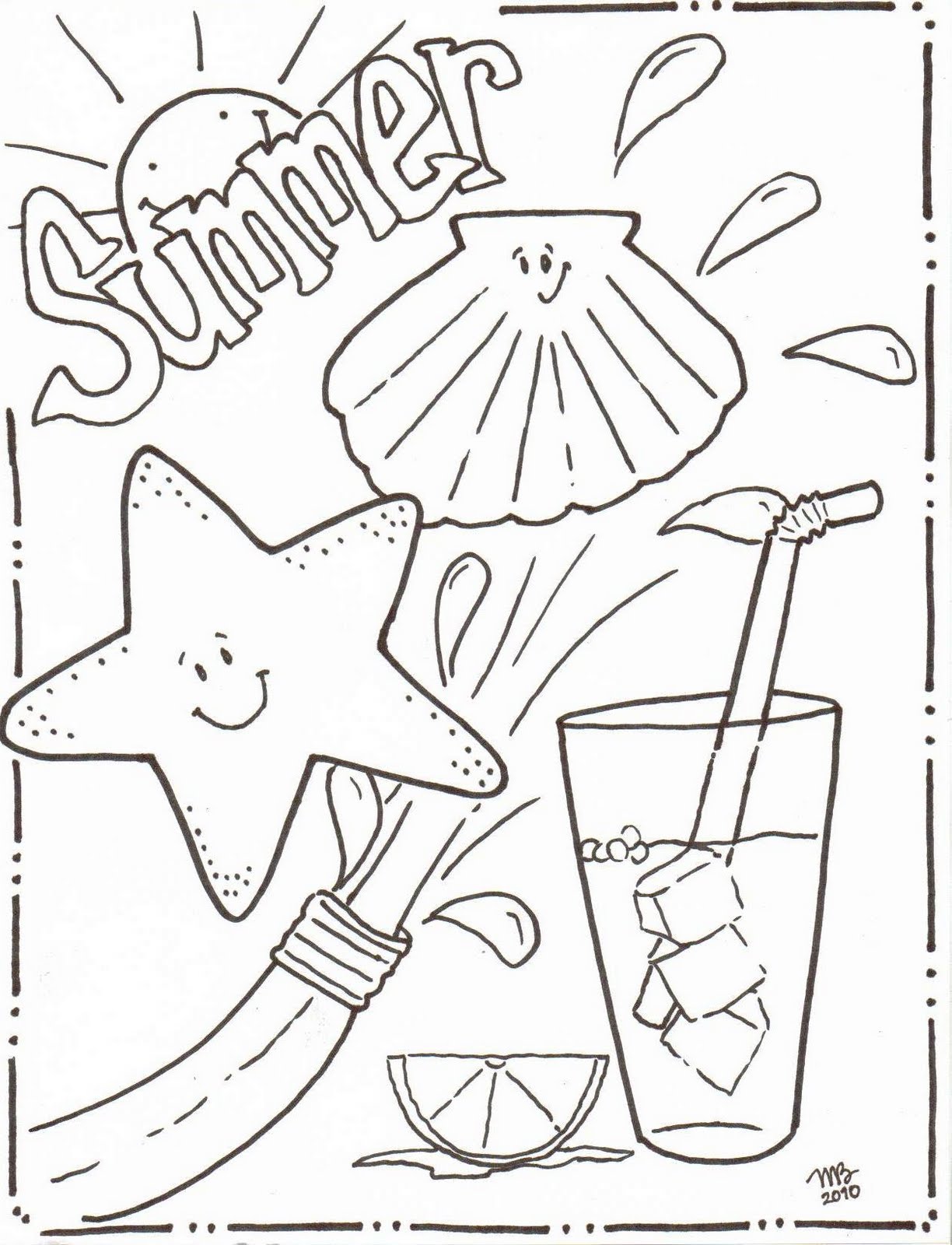 Best 45 Summer Coloring Pages Collage Ideas 43