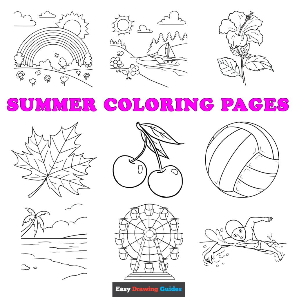 Best 45 Summer Coloring Pages Collage Ideas 9