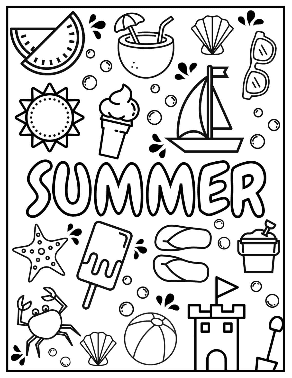 Best 45 Summer Coloring Pages Colored Ideas 1