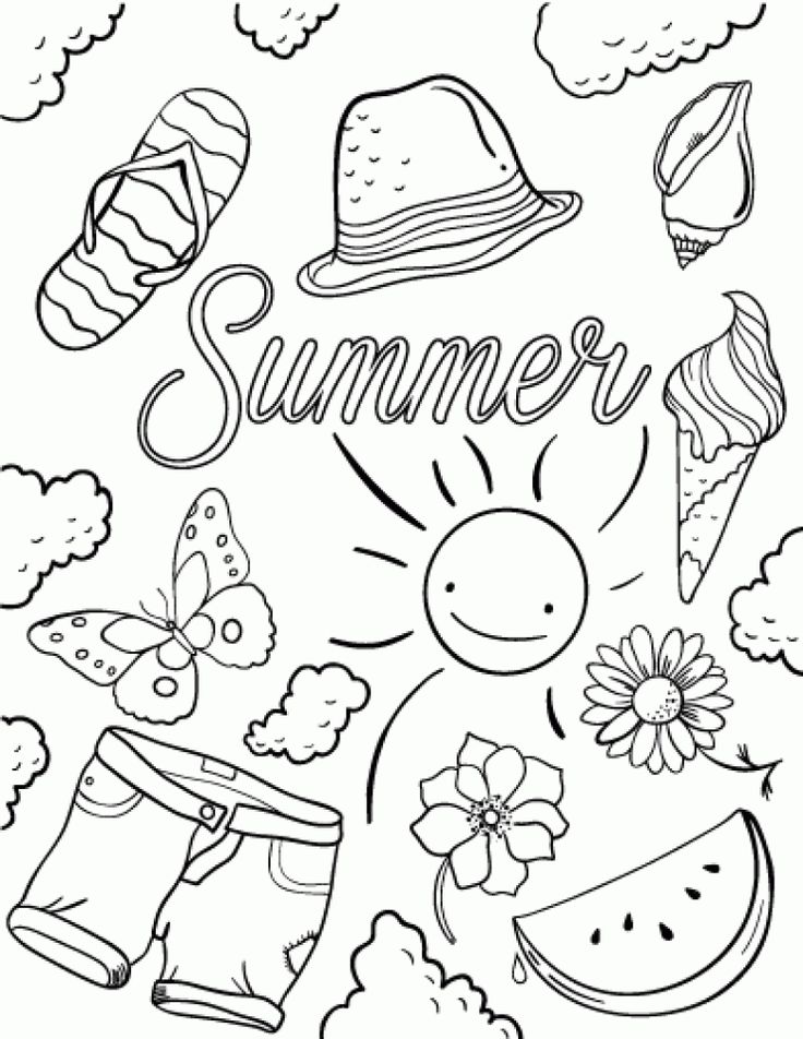 Best 45 Summer Coloring Pages Colored Ideas 28