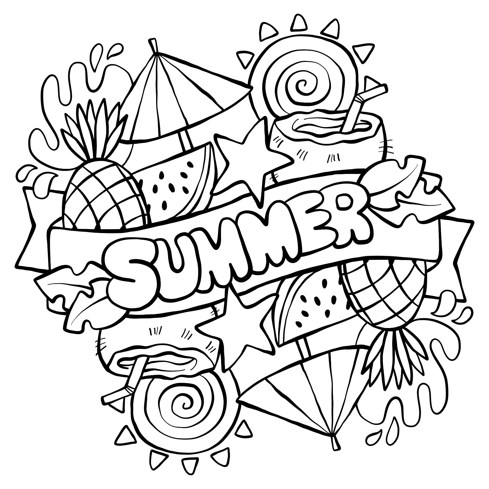 Best 45 Summer Coloring Pages Colored Ideas 29