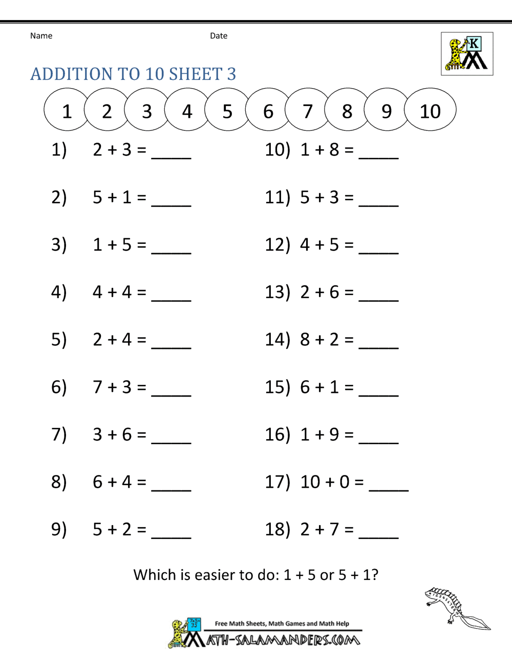 Best 50 Kindergarten Math Worksheets Free Ideas 8