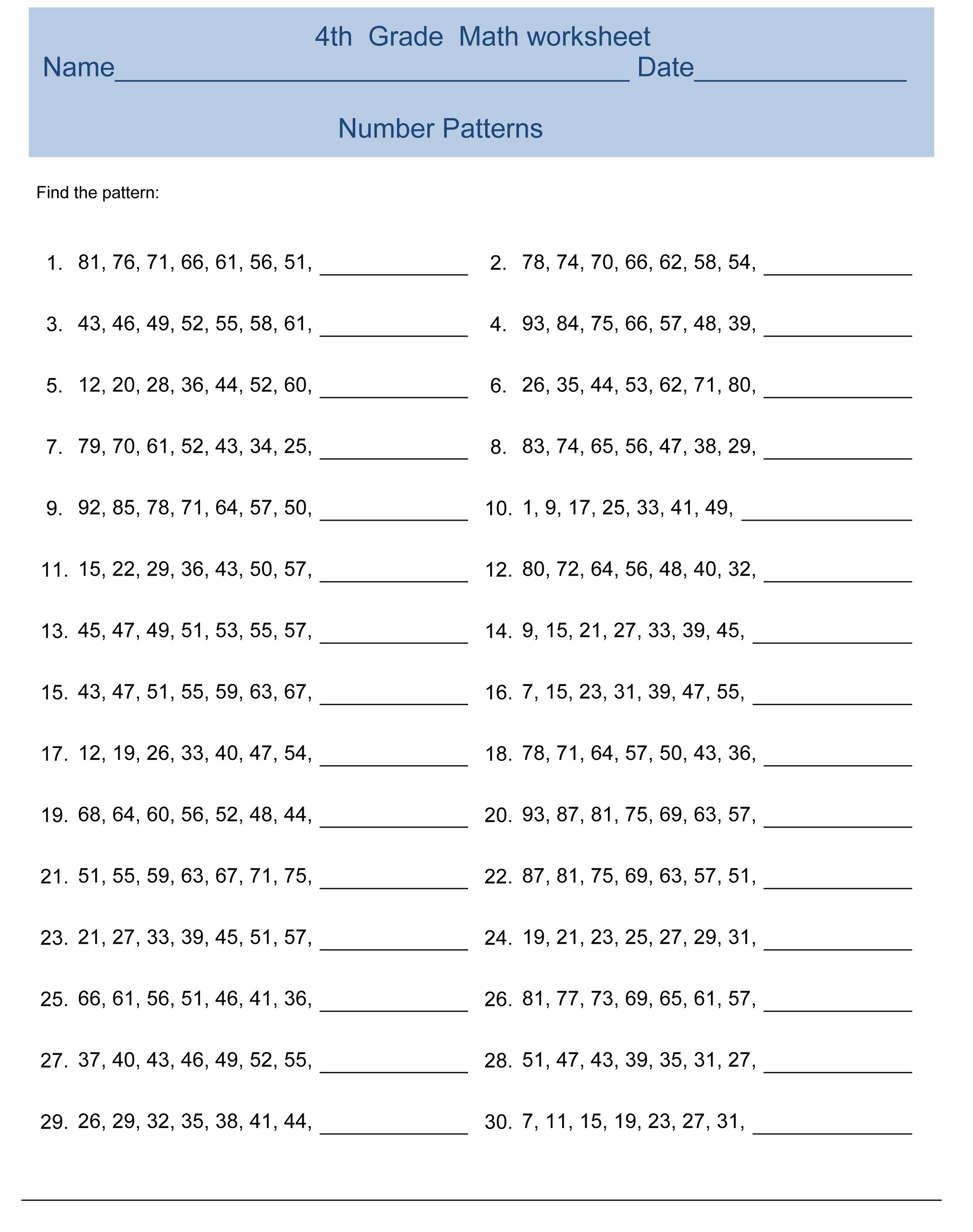 Best 50 Math Worksheets Grade 4 Ideas 15