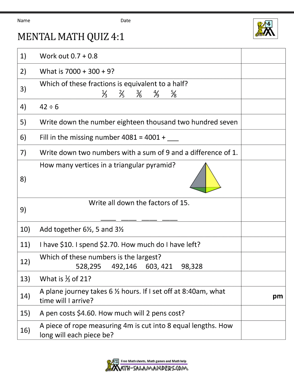 Best 50 Math Worksheets Grade 4 Ideas 17