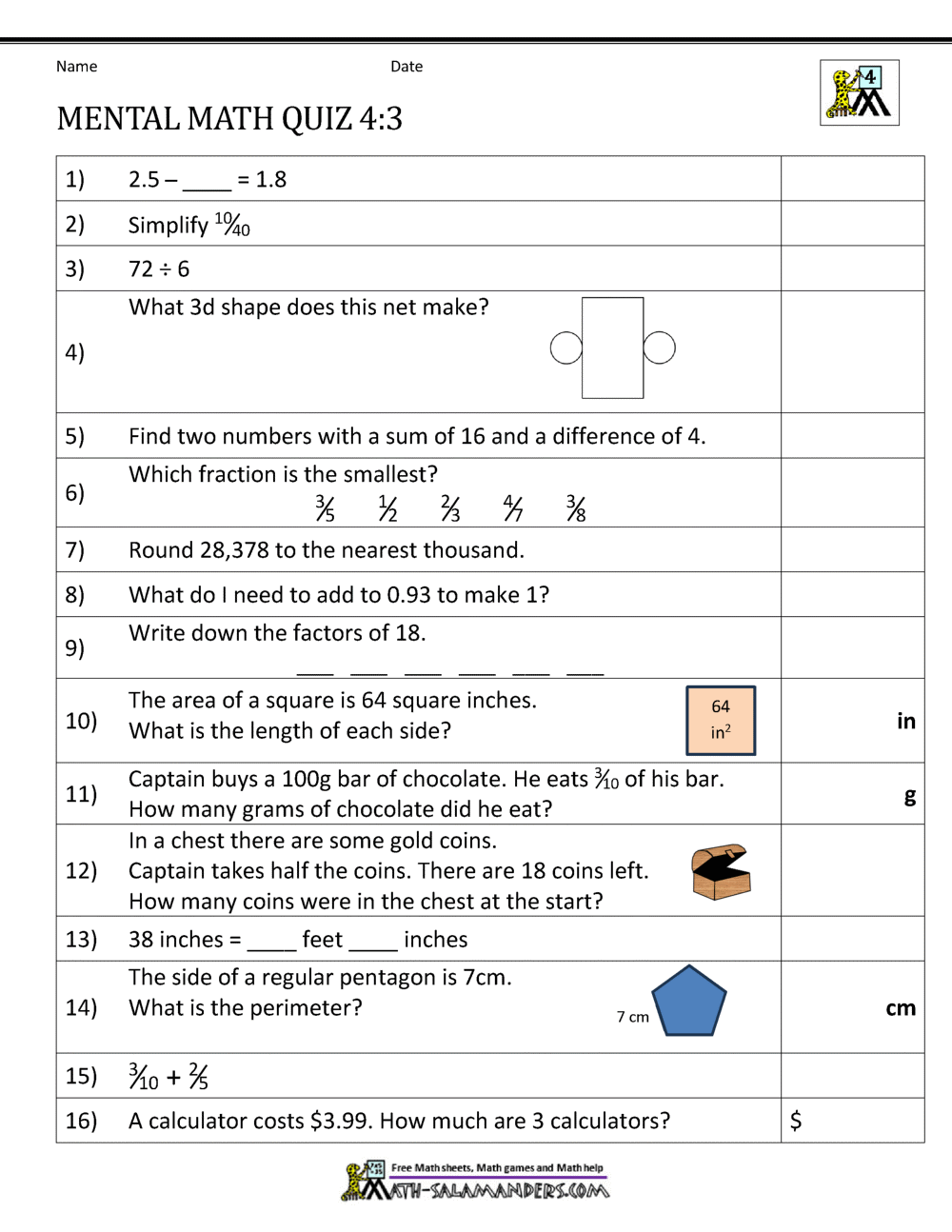 Best 50 Math Worksheets Grade 4 Ideas 22