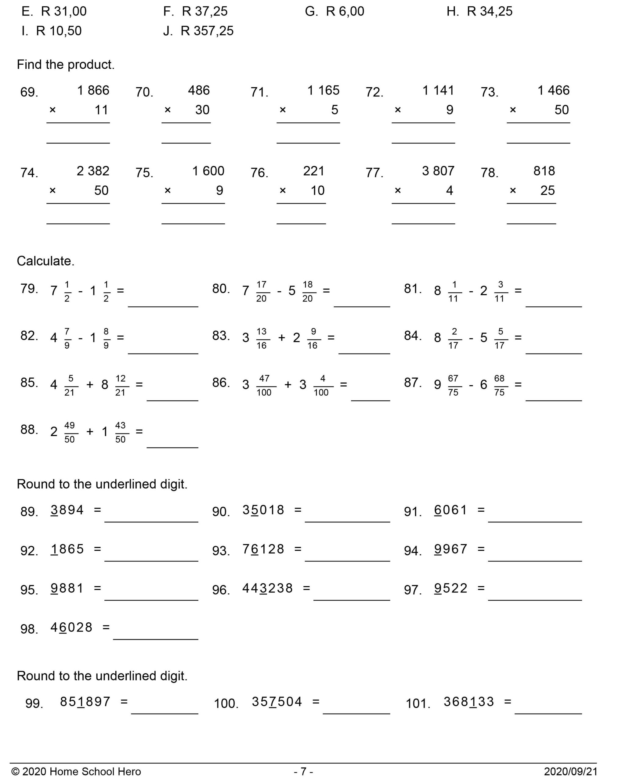 Best 50 Math Worksheets Grade 4 Ideas 23