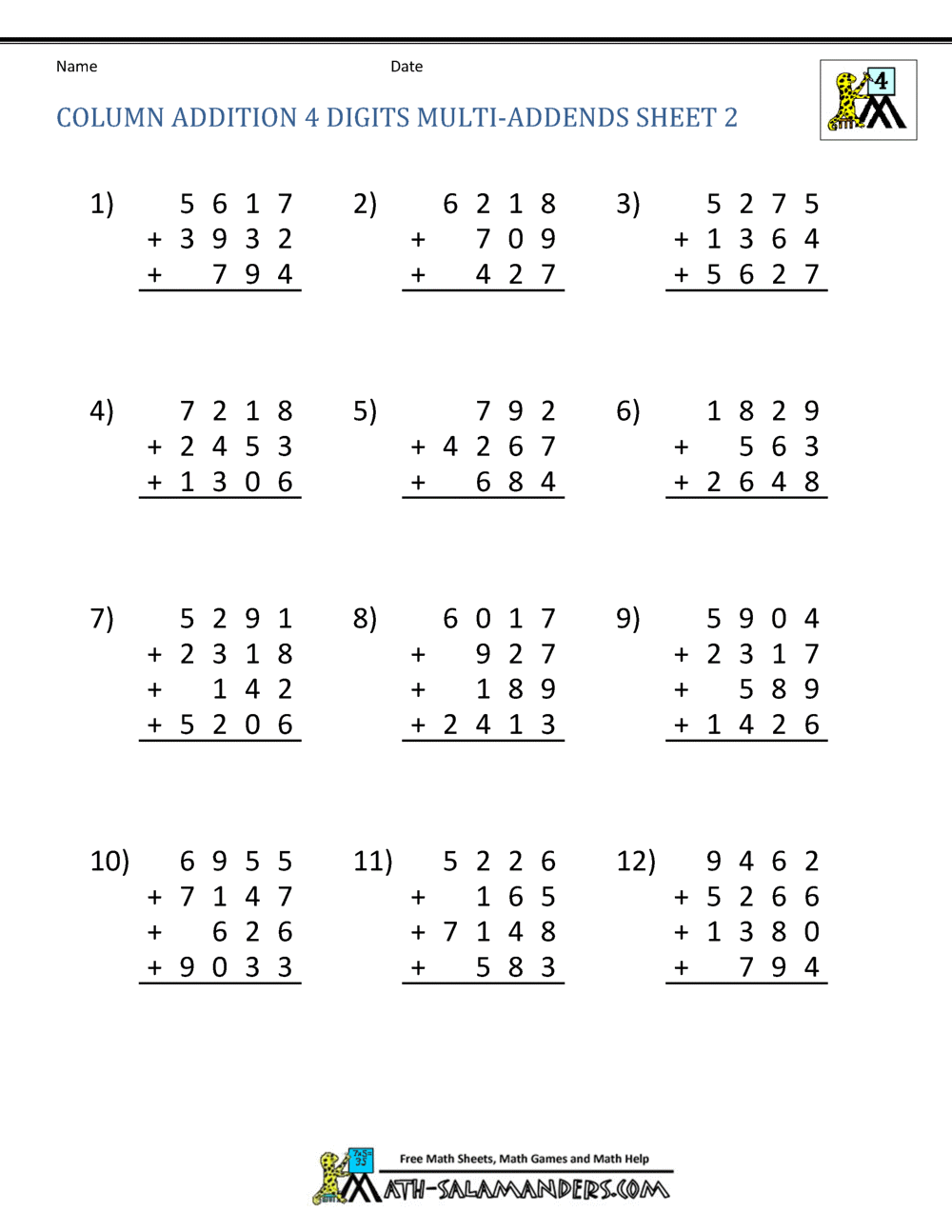 Best 50 Math Worksheets Grade 4 Ideas 37