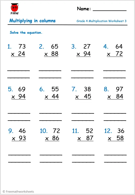 Best 50 Math Worksheets Grade 4 Ideas 7