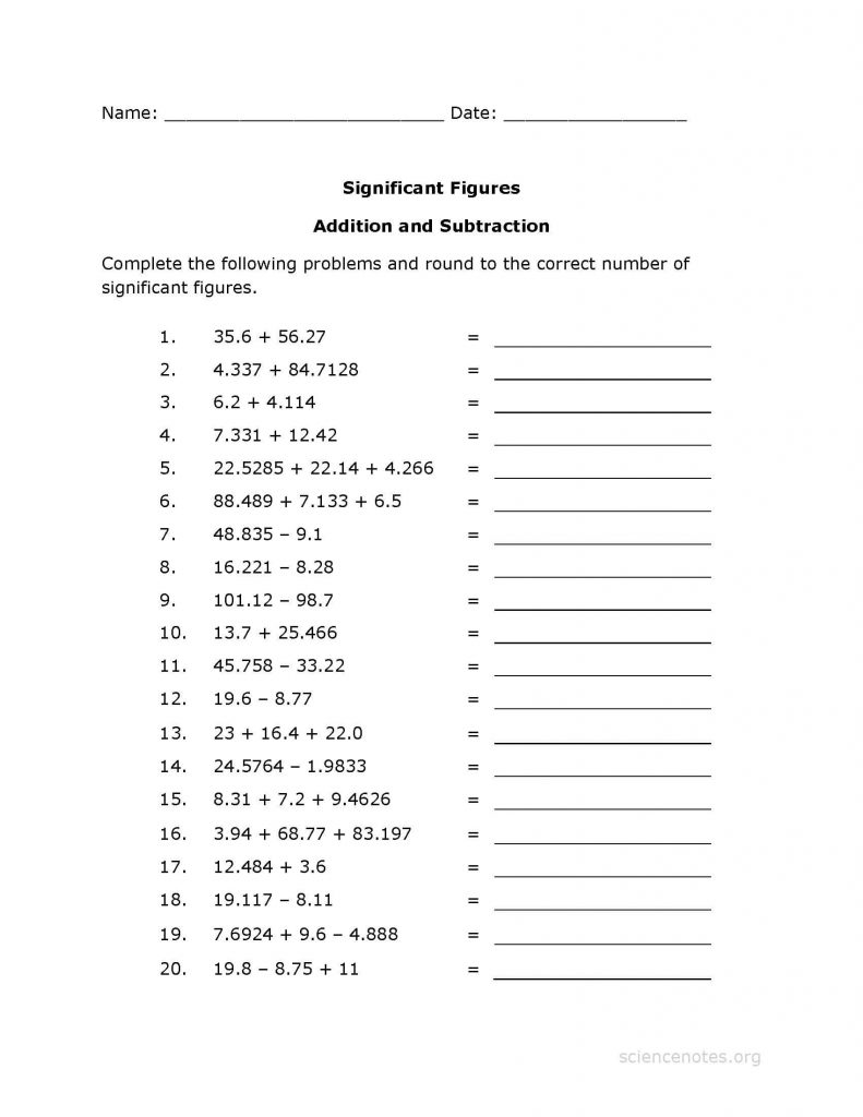 Best 50 Significant Figures Worksheets Ideas 1