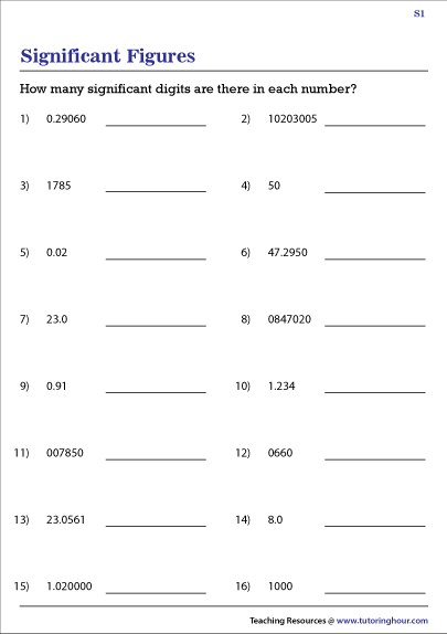 Best 50 Significant Figures Worksheets Ideas 29