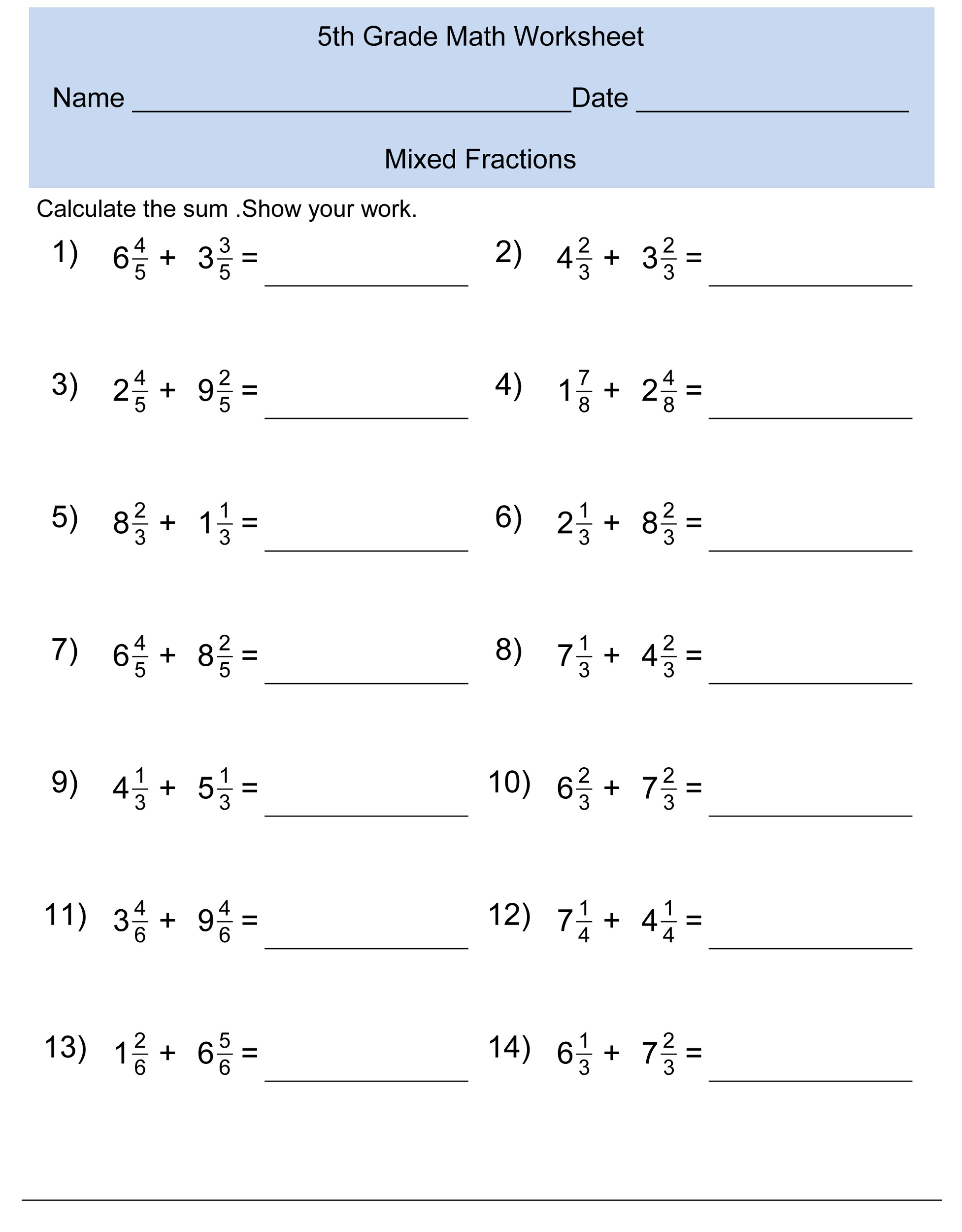 Get 85 Math Worksheets Grade 5 Ideas 1