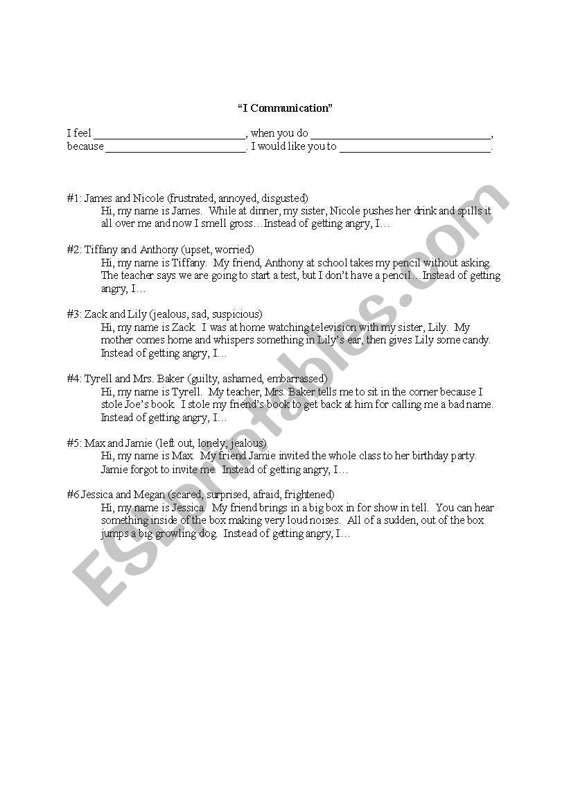 Best 45 I Statements Worksheets Ideas 10